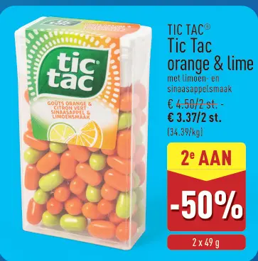 Promotie: Tic Tac orange & lime
