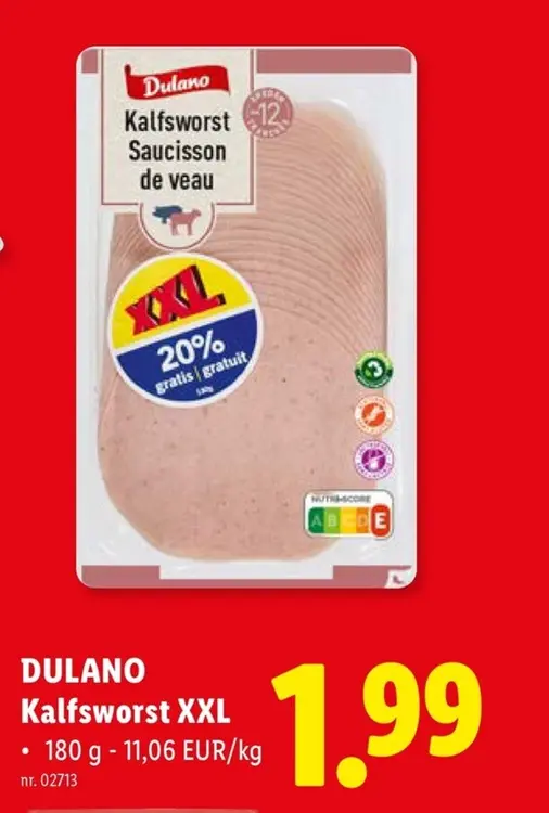 Promotie: Kalfsworst XXL