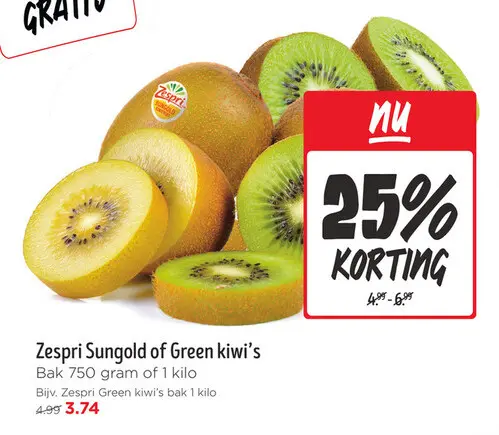 Aanbieding: Zespri Sungold of Green kiwi's