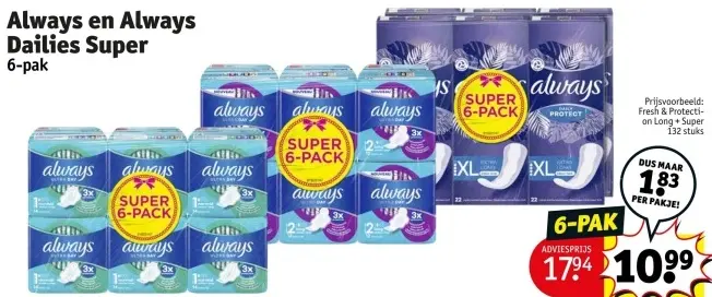 Promotie: Always en Always Dailies Super