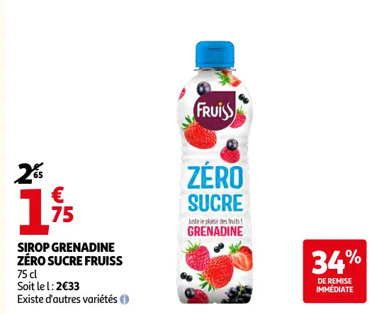 Promotie: Sirop grenadine zéro sucre
