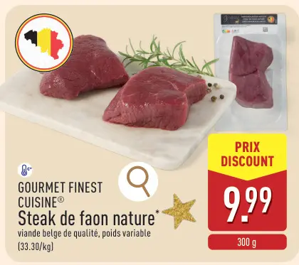 Offre: Steak de faon nature