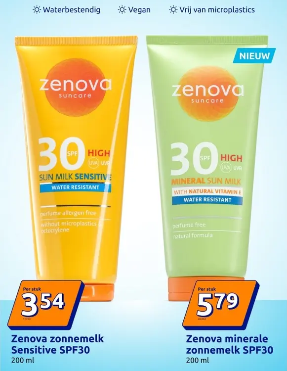 Aanbieding: Zenova zonnemelk Sensitive SPF30