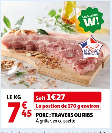 Offre: Porc: travers ou ribs