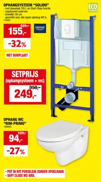 Aanbieding: Lafiness Rim-Primo ophang-WC wit