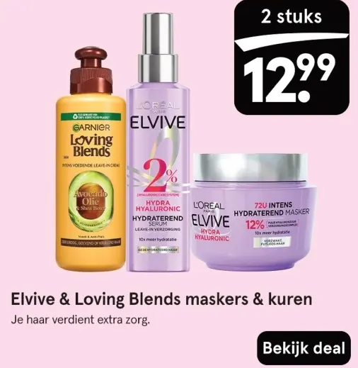 Aanbieding: Elvive & Loving Blends maskers & kuren