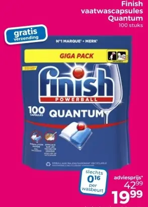 Aanbieding: Finish vaatwascapsules Quantum