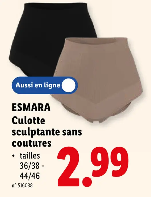 Offre: Culotte sculptante sans coutures