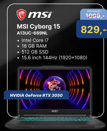 Aanbieding: MSI Cyborg 15 A13UC-689NL