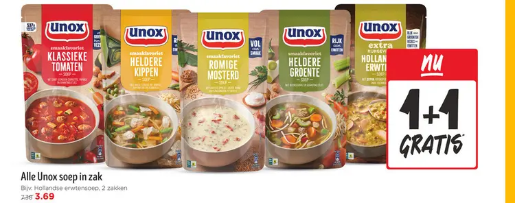 Aanbieding: Unox soep in zak