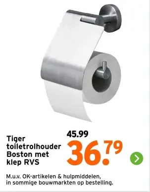 Aanbieding: Toiletrolhouder Boston met klep