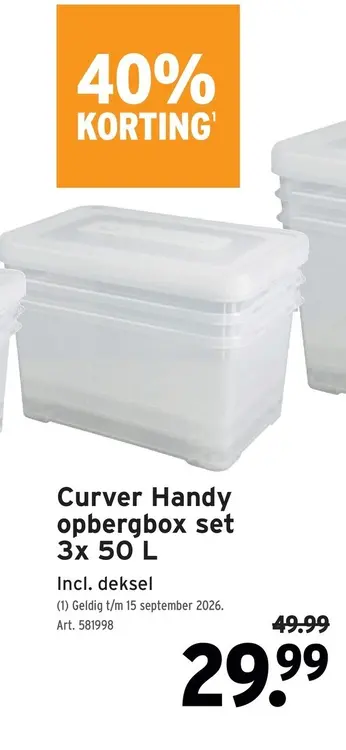 Promotie: Curver Handy opbergbox set