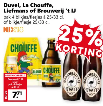 Aanbieding: Duvel, La Chouffe, Liefmans of Brouwerij 't IJ