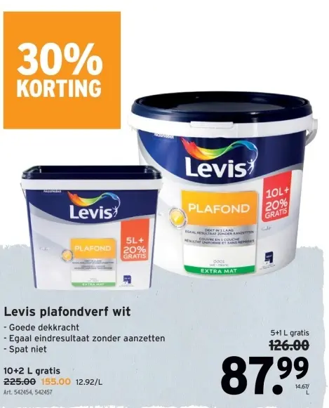 Aanbieding: Levis plafondverf wit