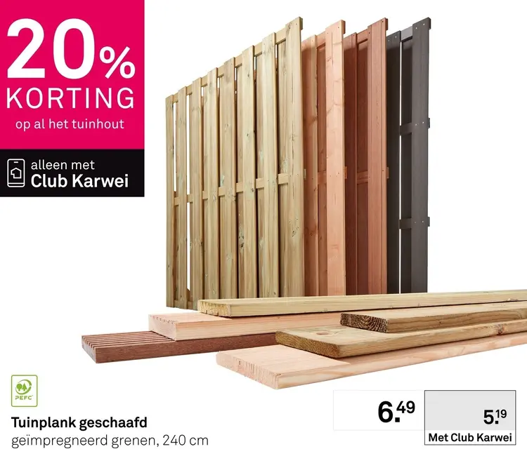 Aanbieding: Tuinplank geschaafd