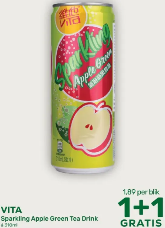 Aanbieding: Vita Sparkling Apple Green Tea Drink