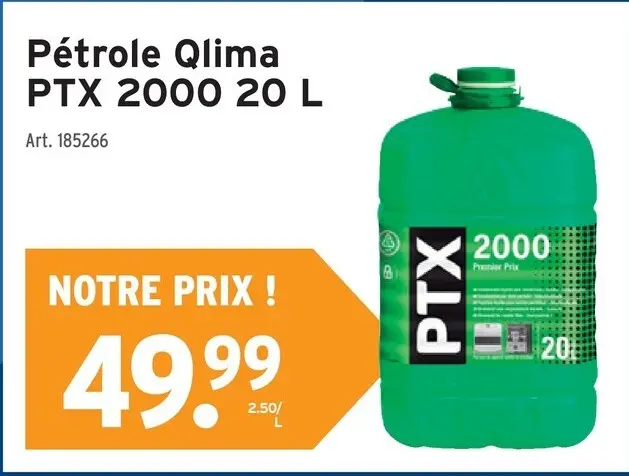 Offre: Pétrole Qlima PTX 2000 20 L