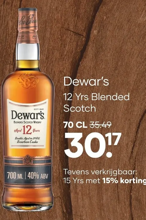 Aanbieding: Dewar's 12 Yrs Blended Scotch