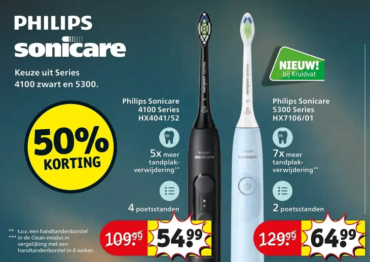 Promotie: Sonicare 4100 Series HX4041/52 & 5300