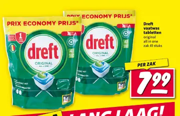 Aanbieding: Dreft vaatwas tabletten original all in one