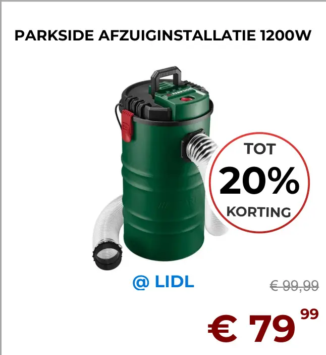 Aanbieding: Parkside afzuiginstallatie 1200w
