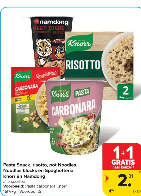 Promotie: Pasta Snack, risotto, pot Noodles, Noodles blocks en Spaghetteria