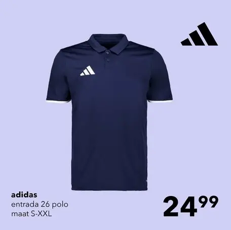 Aanbieding: Adidas Entrada 26 heren sport polo blauw