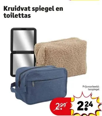 Promotie: Kruidvat spiegel en toilettas