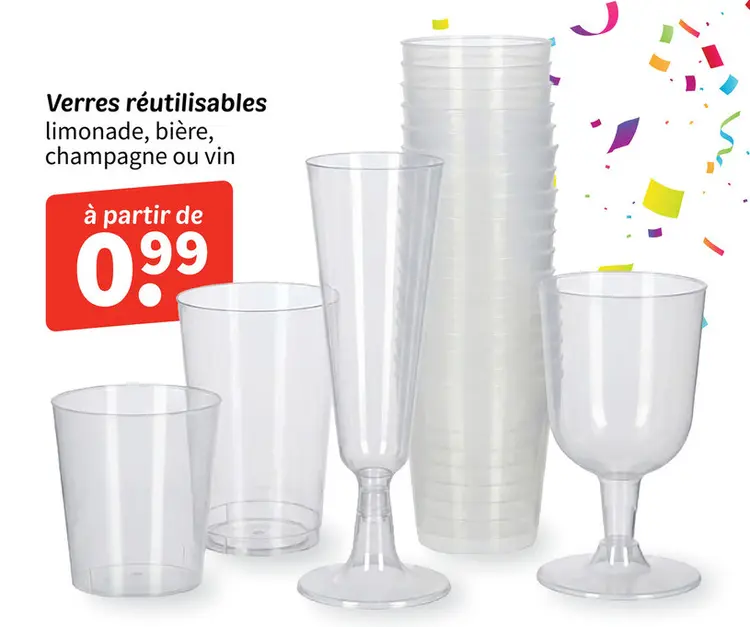 Offre: Verres réutilisables