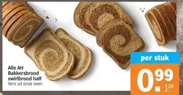 Aanbieding: Alle AH Bakkersbrood swirlbrood half