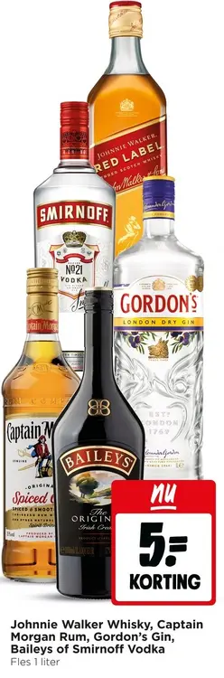 Aanbieding: Whisky, Rum, Gin, Baileys of Vodka