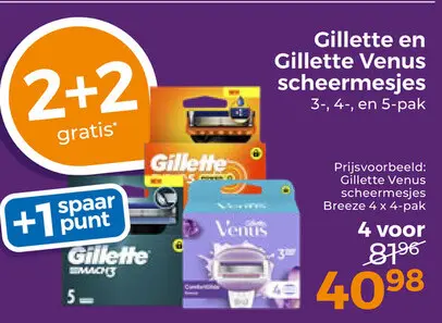 Aanbieding: Gillette en Gillette Venus scheermesjes