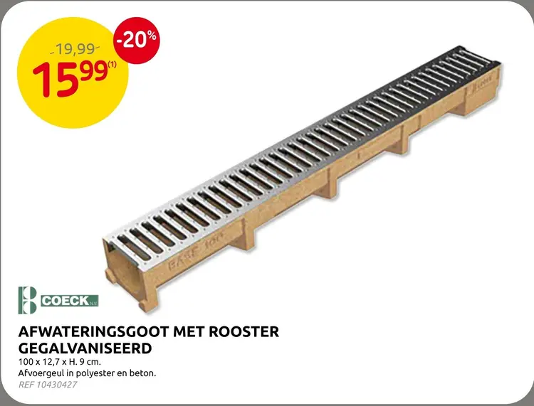 Promotie: Afwateringsgoot Met Rooster Gegalvaniseerd