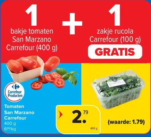 Promotie: Tomaten San Marzano + gratis zakje rucola