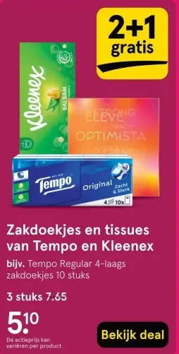 Aanbieding: Zakdoekjes en tissues