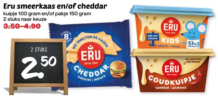 Aanbieding: Smeerkaas en/of cheddar