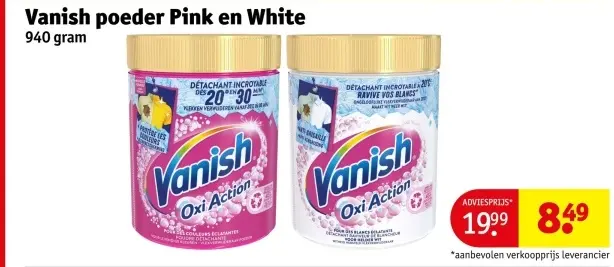 Aanbieding: Vanish poeder Pink en White