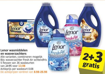 Aanbieding: Lenor wasmiddelen en wasverzachters