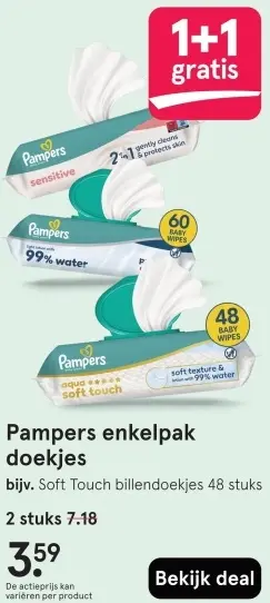 Aanbieding: Pampers enkelpak doekjes