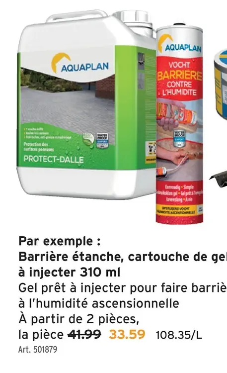 Offre: Barrière étanche, cartouche de gel à injecter