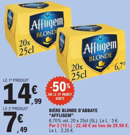 Promotie: Bière blonde d'abbaye "Affligem"