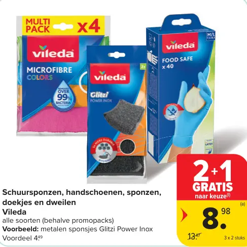 Promotie: Schuursponzen, handschoenen, sponzen, doekjes en dweilen