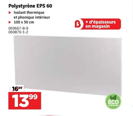 Offre: Polystyrène EPS 60