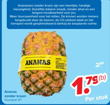 Aanbieding: Ananas zonder kroon