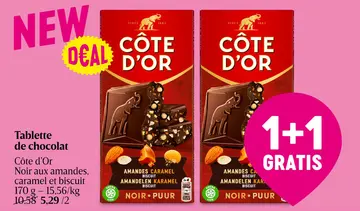 Offre: Tablette de chocolat Côte d'Or Noir aux amandes