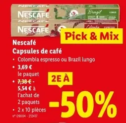Offre: Capsules de café