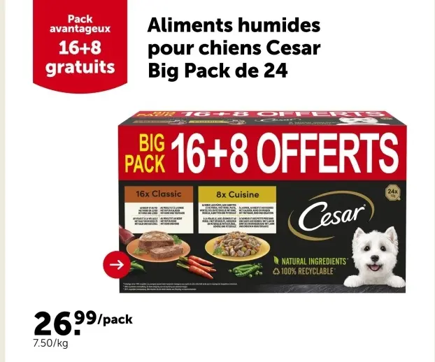 Offre: Aliments humides pour chiens Cesar