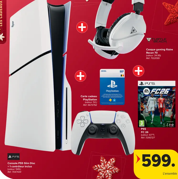 Offre: Console PS5 Slim Disc + 1 contrôleur inclus