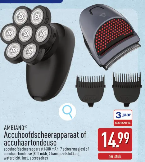 Promotie: Accuhoofdscheerapparaat of accuhaartondeuse