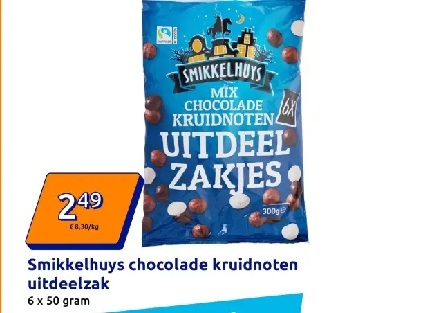 Aanbieding: Smikkelhuys chocolade kruidnoten uitdeelzak